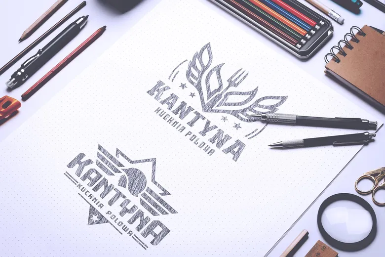 Szkic logo z warsztatu Skubi Art