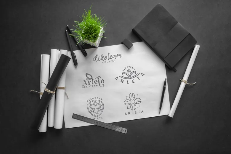 Szkic logo z warsztatu Skubi Art