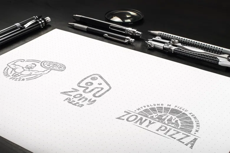 Szkic logo z warsztatu Skubi Art