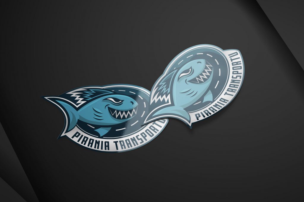 logo z rybą pirania