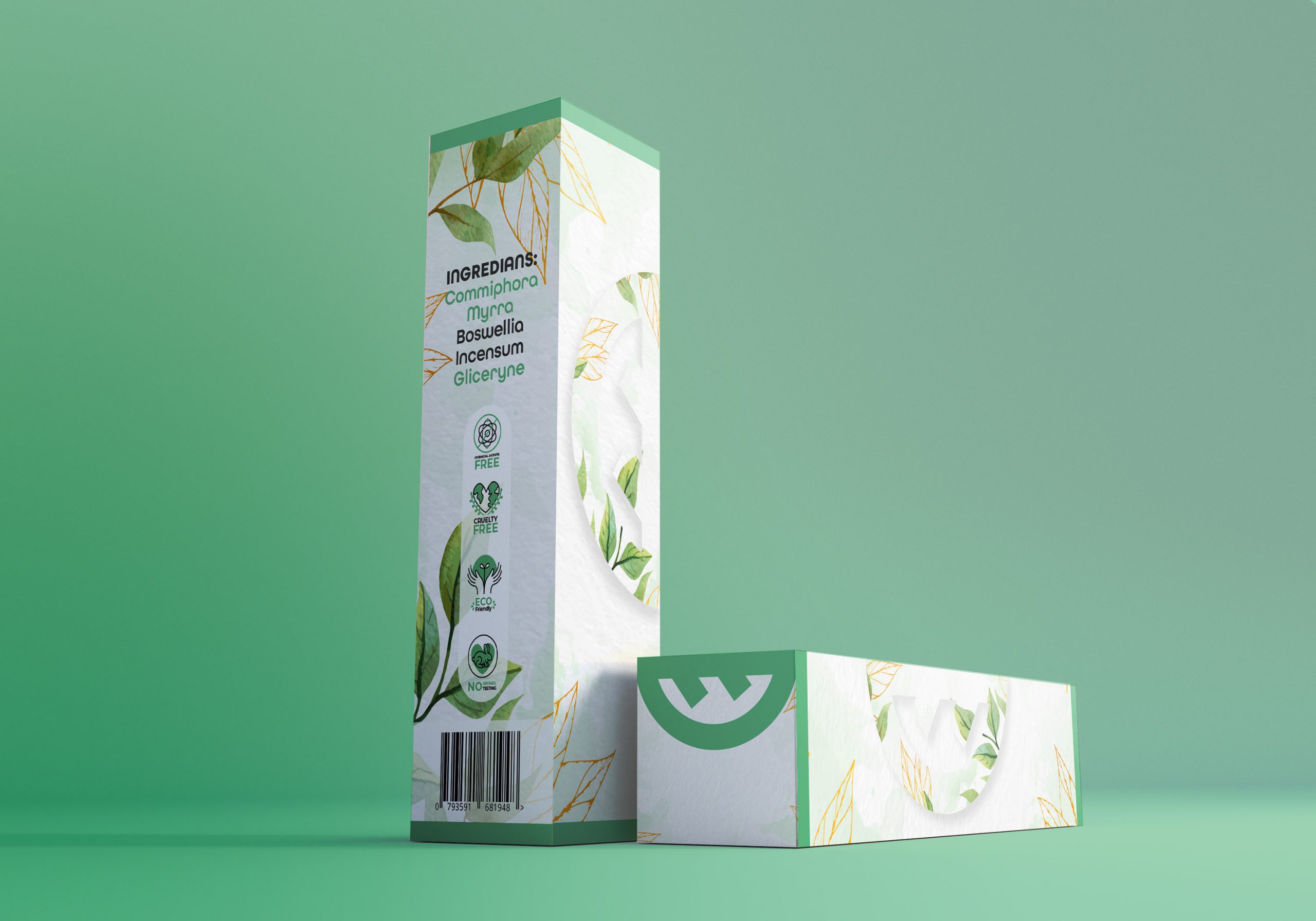 Tall Packaging Box Mockup Template