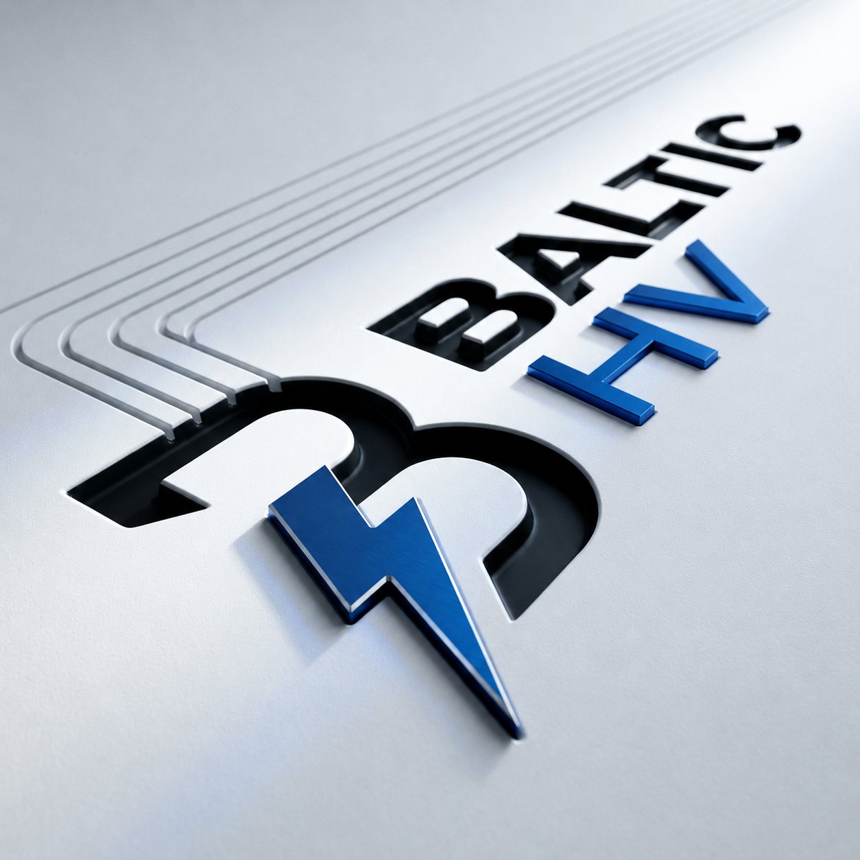 Finalne logo BALTIC HV — monogram B z wpisanym piorunem