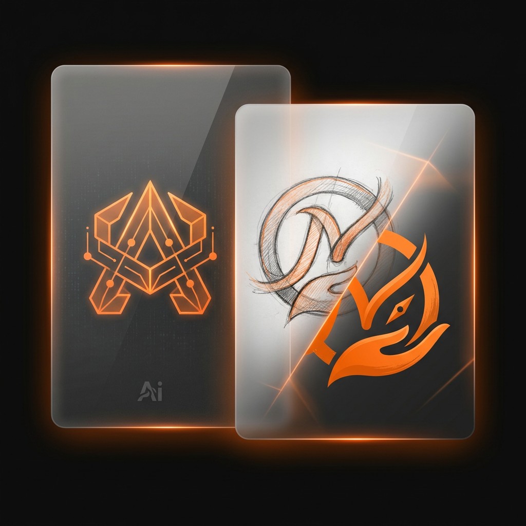 Logo z AI a logo od projektanta — porównanie