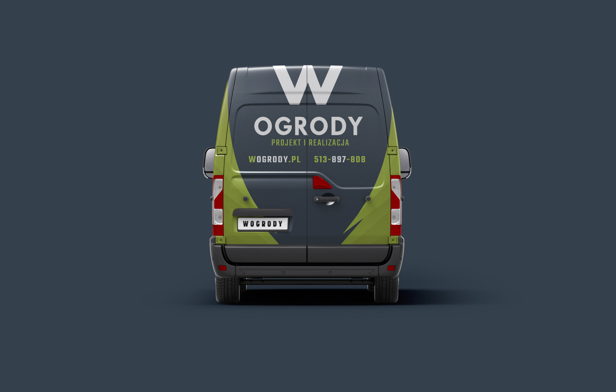 Projekt oklejenia tylnej części samochodu W OGRODY