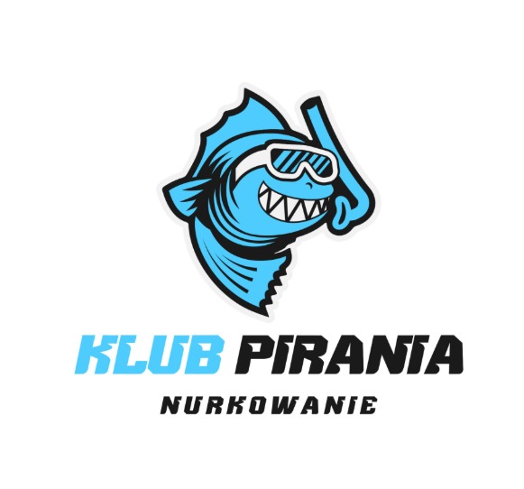 Logo Klubu Pirania — wersja Nurkowanie, projekt Skubi Art