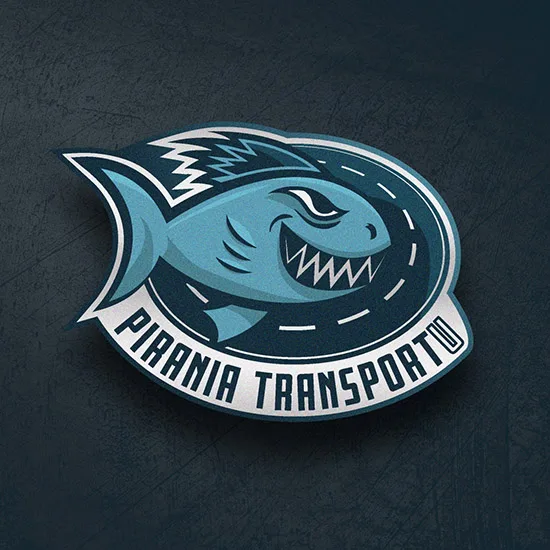 Pirania Transport — logo, projekt Skubi Art