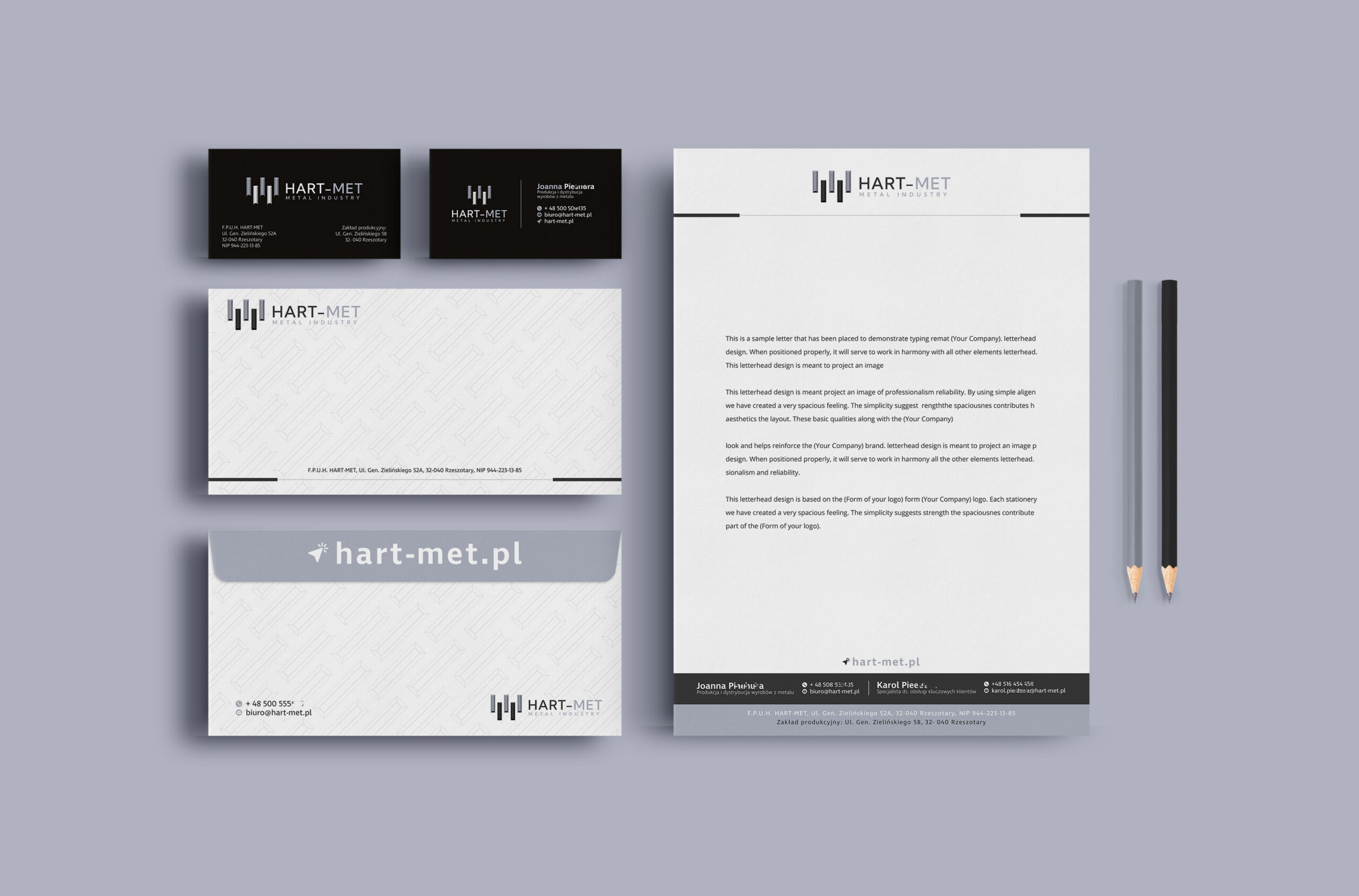 HART-MET — identyfikacja wizualna, materiały firmowe, projekt Skubi Art
