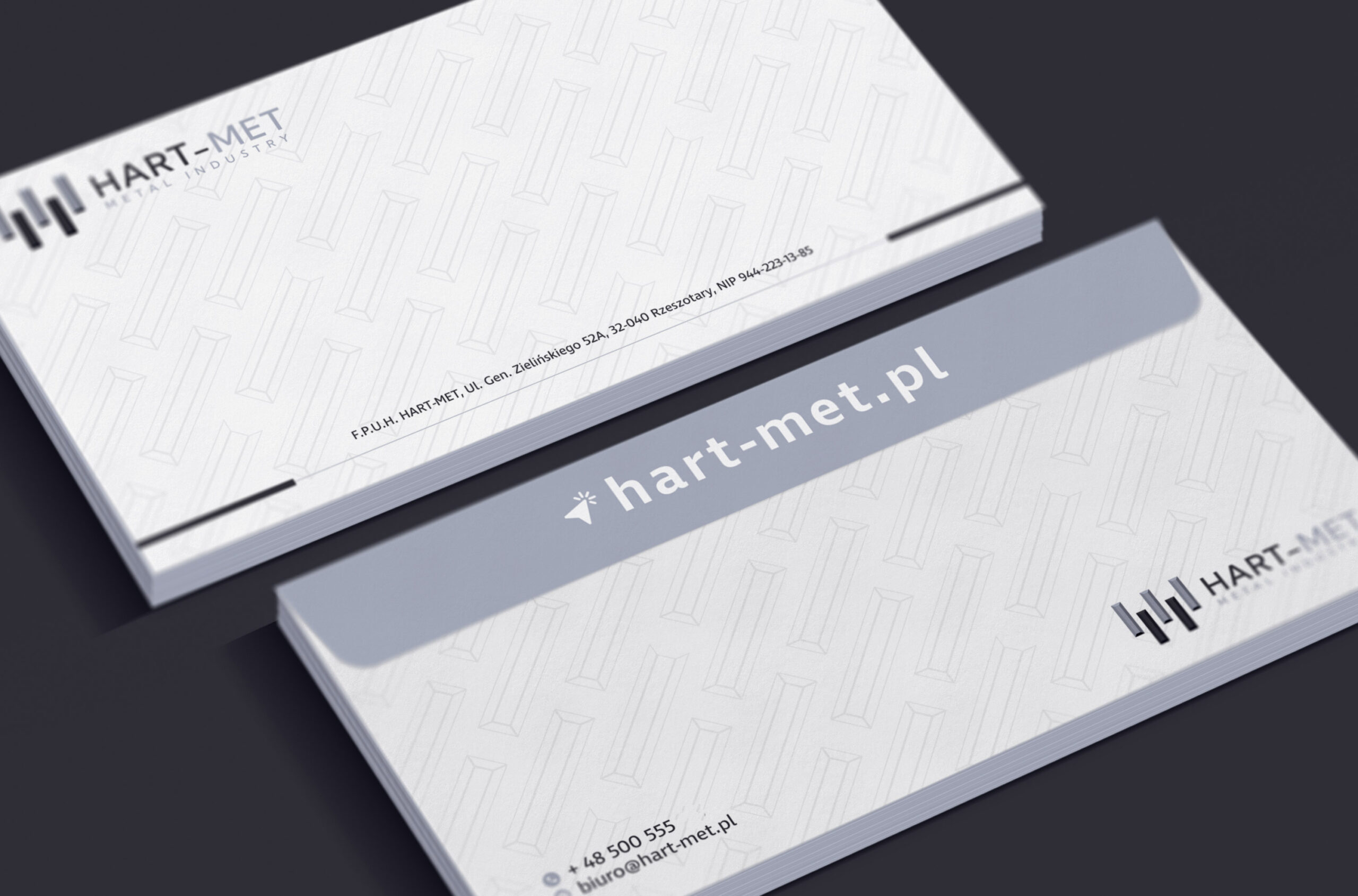 HART-MET — koperta firmowa z logo, projekt Skubi Art