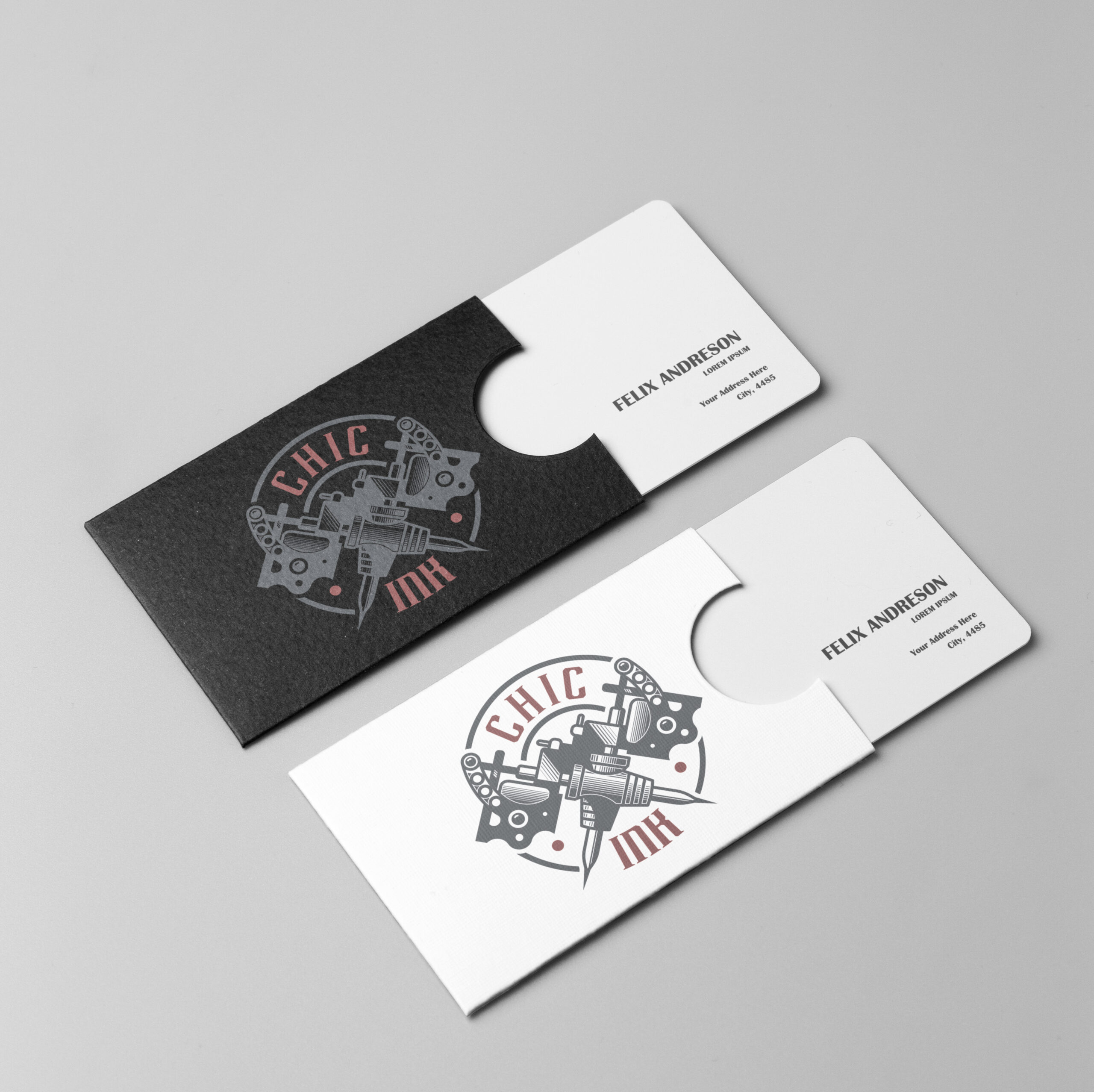 Logo CHIC INK w systemie identyfikacji wizualnej marki