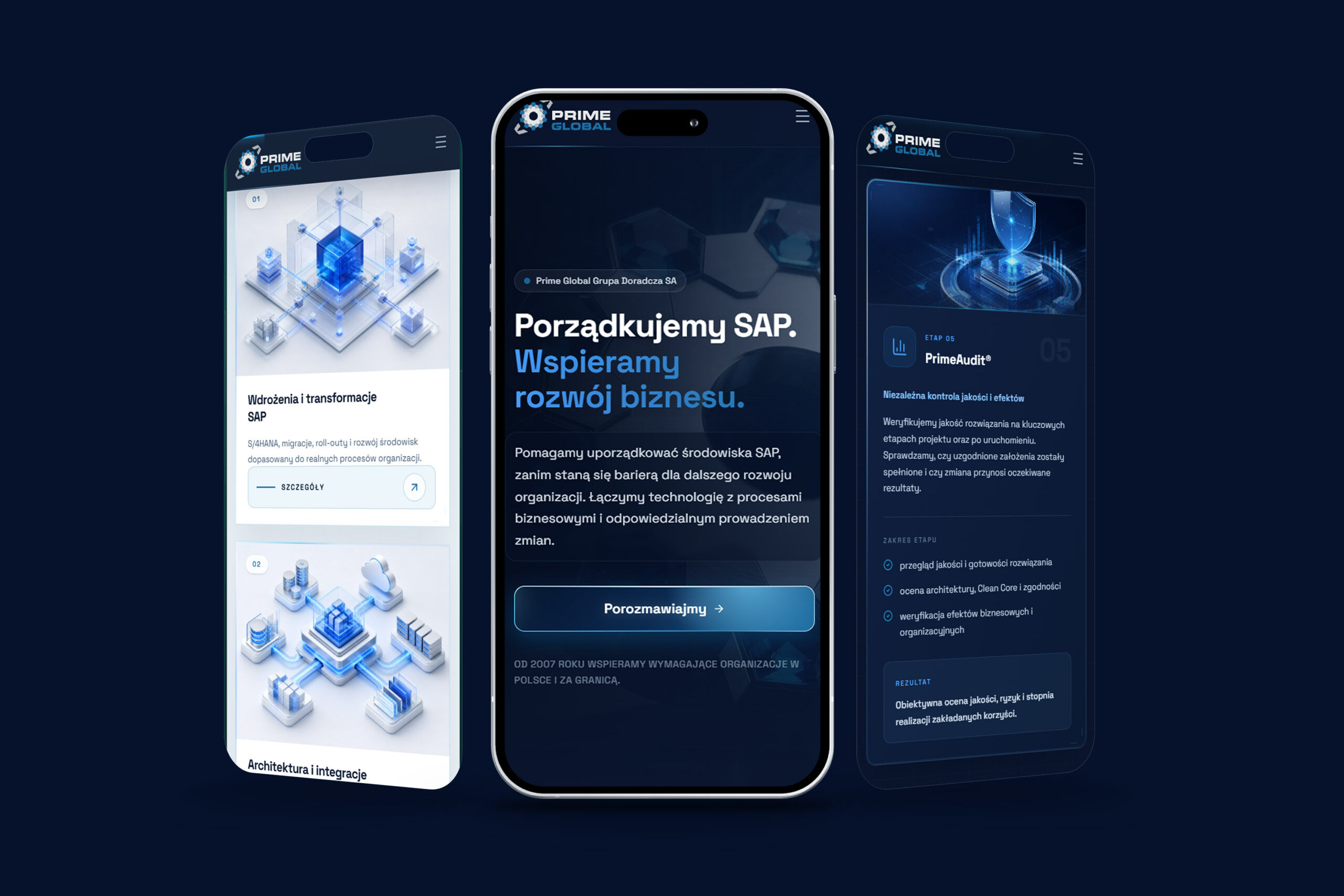 Prime Global — widok strony WWW firmy SAP, projekt Skubi Art